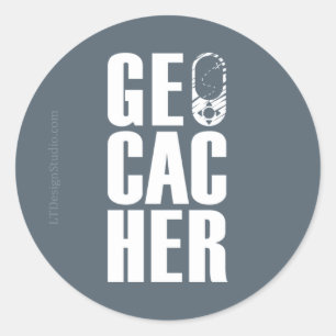 Geocacher -ステッカー ラウンドシール