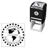 Geocacher SignatureとGPS coordinatesハート セルフインキングスタンプ (インサイチュ)