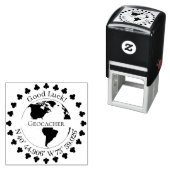 Geocacher SignatureとGPS coordinates Clover セルフインキングスタンプ (インサイチュ)