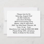 Geocachingのパーティーの探求のおもしろいのテーマの森の招待状 招待状 (裏面)