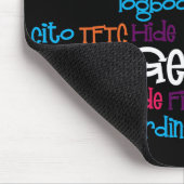 Geocachingの単語のコラージュ マウスパッド (コーナー)