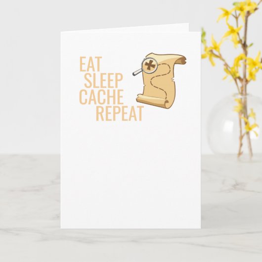 Geocachingの宝物地図は睡眠の隠し場所の繰り返しを食べます カード (黄色い花)