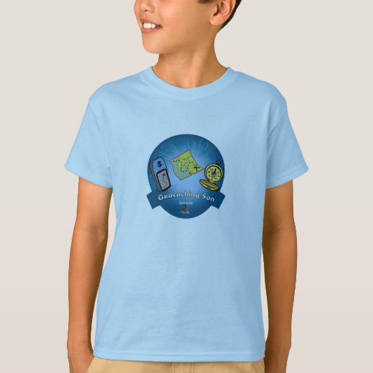 Geocachingの息子のTシャツ Tシャツ (正面)