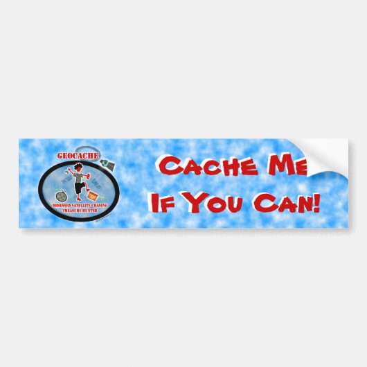 Geocachingは衛星に取りついていました バンパーステッカー (正面)