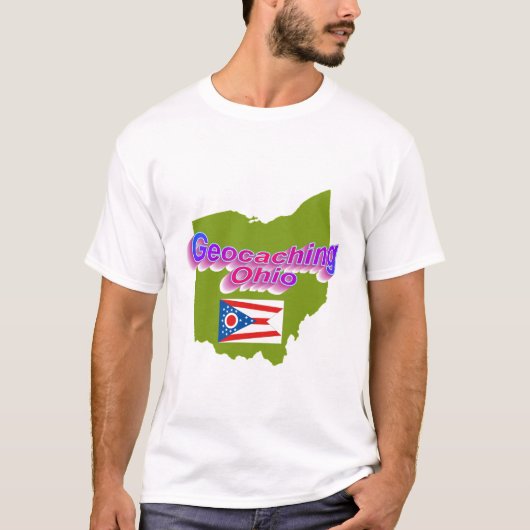 Geocachingオハイオ州のティー Tシャツ (正面)