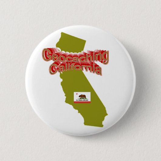 Geocachingカリフォルニアボタン 缶バッジ (正面)
