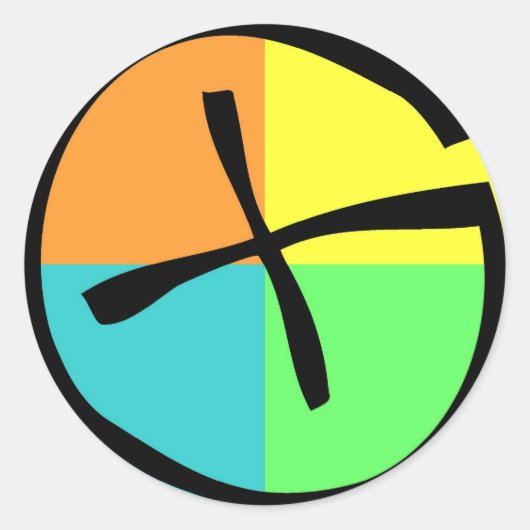 Geocachingロゴ ラウンドシール (正面)