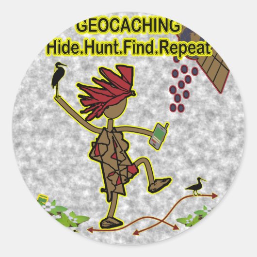 Geocaching Hide狩り検索 ラウンドシール (正面)