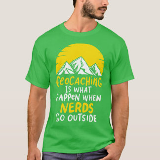 Geocaching LogsコンテナGPS Outr Geocaching Tシャツ
