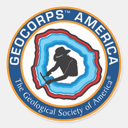 GeoCorps Americaラウンドステッカー ラウンドシール (正面)