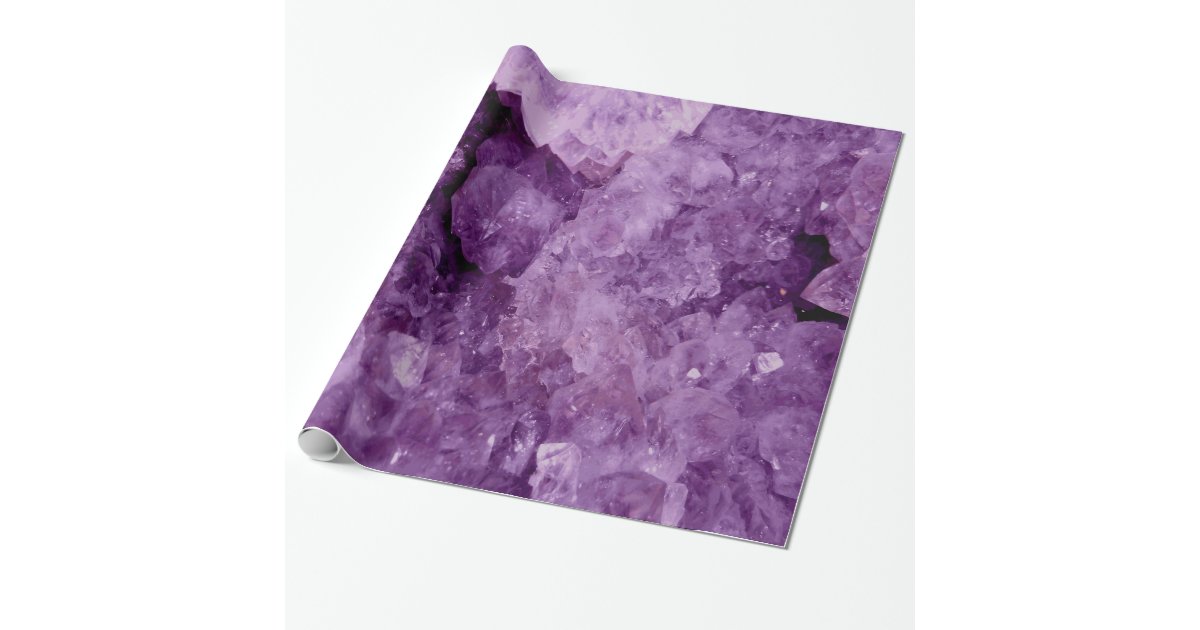 Geodeの紫色の宝石用原石 ラッピングペーパー Zazzle Co Jp