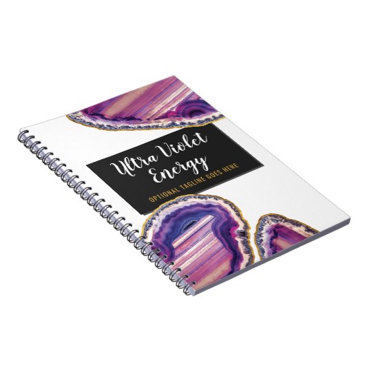 Geodeの瑪瑙の切れの宝石用原石の紫外紫色 ノートブック (右側)