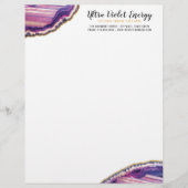 Geodeの瑪瑙の切れの宝石用原石の紫外紫色 レターヘッド (正面)