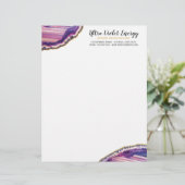 Geodeの瑪瑙の切れの宝石用原石の紫外紫色 レターヘッド (スタンド正面)