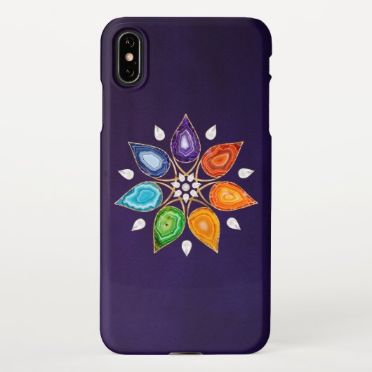 Geodeチャクラマンダラロータス花びら iPhoneケース (裏面)