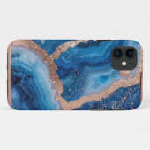 Geodeデザインとバラ金ゴールドアクセント Case-Mate iPhoneケース (裏面(横))