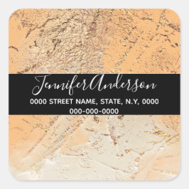 Geodeフェイク金ゴールド桃絵を描の質感はシックに見える スクエアシール