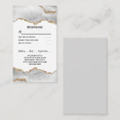 Geodeフェイク金ゴールド白瑪瑙の水色rsvp chic エンクロージャーカード (正面/裏面)