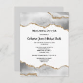 Geodeフェイク金ゴールド白瑪瑙ウォーターカラーシック インビテーションポストカード (正面/裏面)