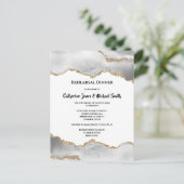 Geodeフェイク金ゴールド白瑪瑙ウォーターカラーシック インビテーションポストカード (スタンド正面)