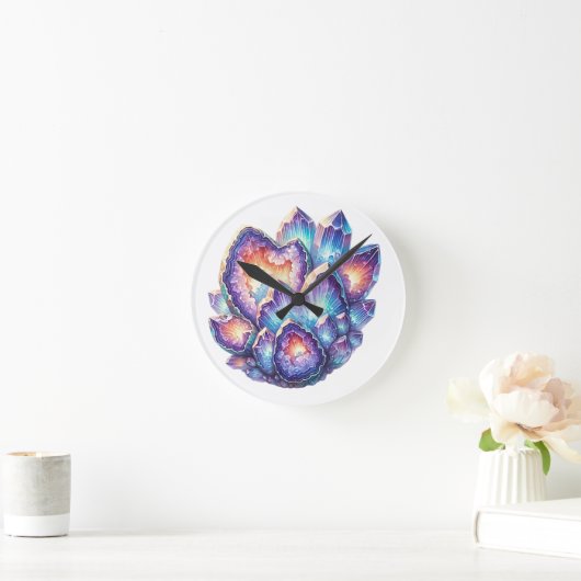 Geode結晶クラスター ラウンド壁時計 (ホーム)