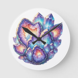 Geode結晶クラスター ラウンド壁時計