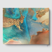 Geode金ゴールドフェイクは、水の色をアガート青金ゴールドオレンジ ゲストブック (裏面)