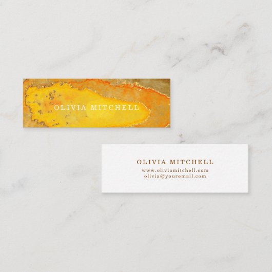 Geode金|の水彩画 スキニー名刺 (正面/裏面)