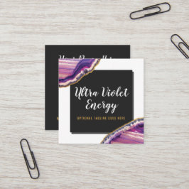 Geode Agateスライスジェムストーン超紫 スクエア名刺