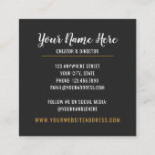 Geode Agateスライスジェムストーン超紫 スクエア名刺 (裏面)