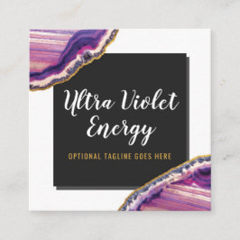 Geode Agateスライスジェムストーン超紫 スクエア名刺