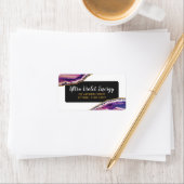 Geode Agateスライスジェムストーン超紫 ラベル (インサイチュ)