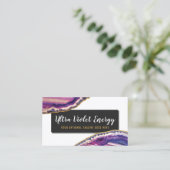 Geode Agateスライスジェムストーン超紫 名刺 (スタンド正面)