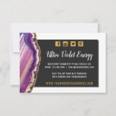 Geode AgateスライスGemstone Ultra Violetありがとう サンキューカード (裏面)