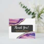 Geode AgateスライスGemstone Ultra Violetありがとう ポストカード (スタンド正面)