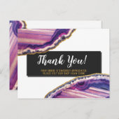 Geode AgateスライスGemstone Ultra Violetありがとう ポストカード (正面/裏面)