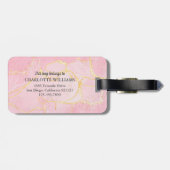 Geode Agate金ゴールドスクリプトモノグラムフローラ ラゲッジタグ (裏面横)