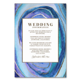 Geode Agate Gemstoneの結婚挿入カード テーブルナンバー