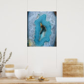 Geode Blue 1 Art Print -20x24 -other sizes also ポスター (キッチン)