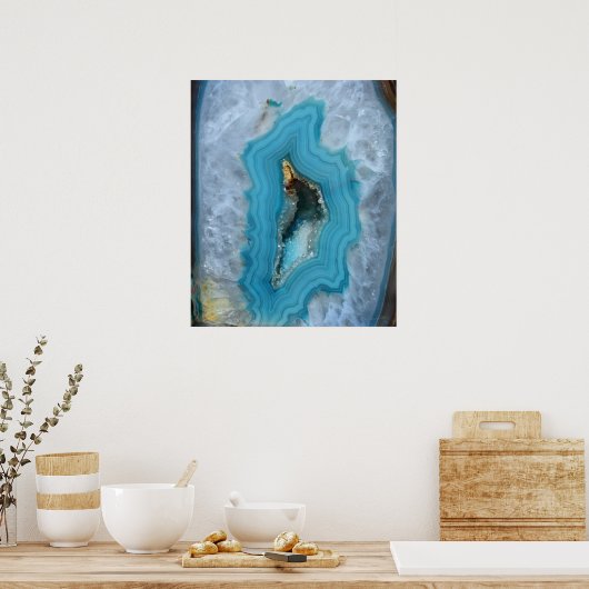 Geode Blue 1 Art Print -20x24 -other sizes also ポスター (キッチン)