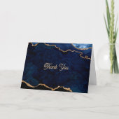 Geode Blue Gilded サンキューカード (正面)