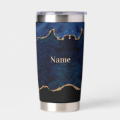 Geode Blue Gilded  保温保冷タンブラー (左面)