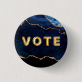 Geode Blue Gilded Vote 缶バッジ (正面)