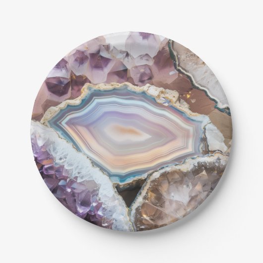 Geode Crystal | Crystal Photo Paper Plates ペーパープレート (正面)