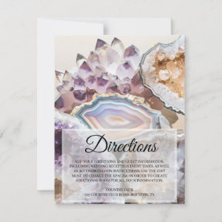 Geode Crystal Wedding Directions Insert Card 招待状