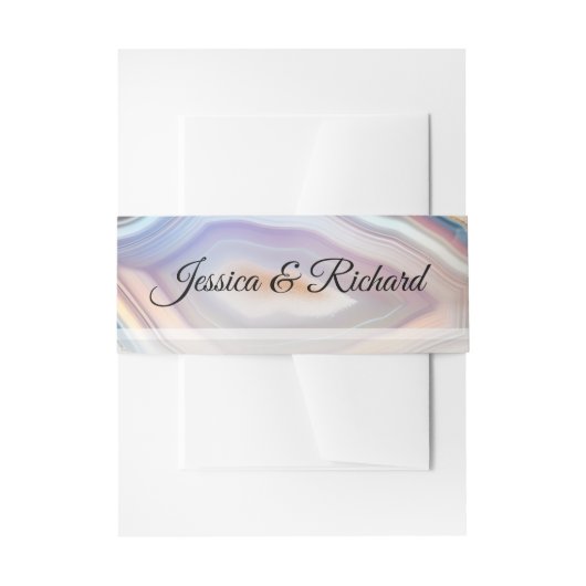 Geode Crystal Wedding Invitation Bell Bands 招待状ベリーバンド (正面例)