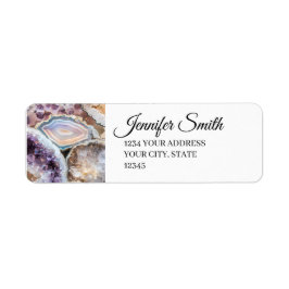 Geode Crystal Wedding Return address Labels ラベル