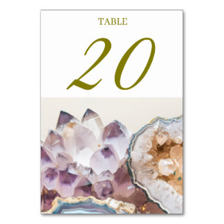 Geode Crystal Wedding Table Cards テーブルナンバー