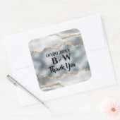 Geode faauxシルバーゴールド白アゲイト水カラーシック スクエアシール (封筒)