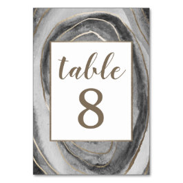 Geode Gemstone Agateのテーブ結婚ルナンバーカード テーブルナンバー